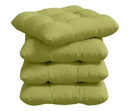 Sēdvietas Spilventiņi 4 Pcs Gaiši Zaļa 40 X 40 X 12 Cm Audums Vidaxl