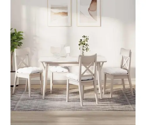 Sēdvietas Spilventiņi 4 Pcs Balts 40 X 40 X 12 Cm Audums Vidaxl