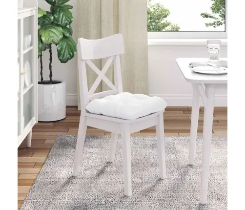 Sēdvietas Spilventiņi 4 Pcs Balts 40 X 40 X 12 Cm Audums Vidaxl