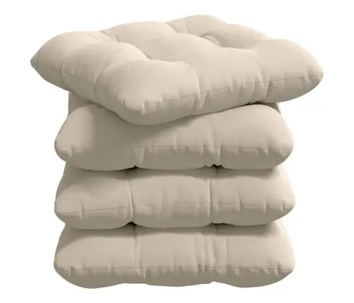 Istumispatjad 4 Pcs Beež 40 X 40 Cm Mikrofiber Kangas