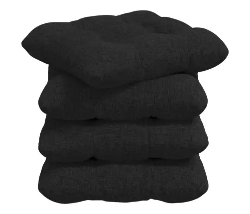 Sēdvietas Spilventiņi 4 Pcs Melna 45 X 45 X 12 Cm Audums Vidaxl