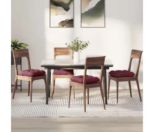 Istumispatjad 4 Pcs Veinpunane 45 X 45 X 12 Cm Kangas