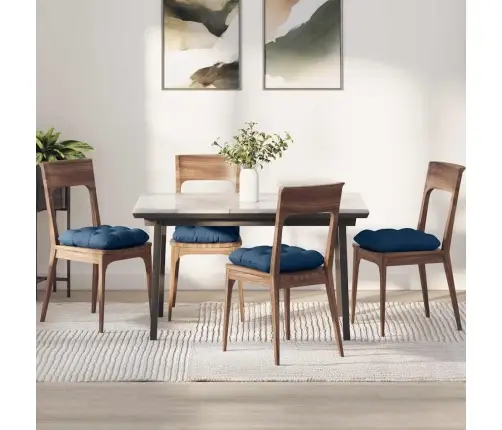 Sėdynių Pagalvėlės 4 Pcs Mėlyna 45 X 45 X 12 Cm Audinys