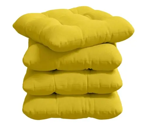 Sēdvietas Spilventiņi 4 Pcs Gaiši Dzeltena 45 X 45 X 12 Cm Vidaxl