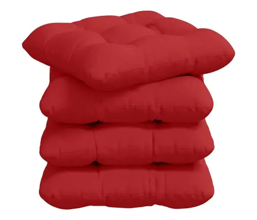 Sēdvietas Spilventiņi 4 Pcs Sarkana 45 X 45 X 12 Cm Audums Vidaxl