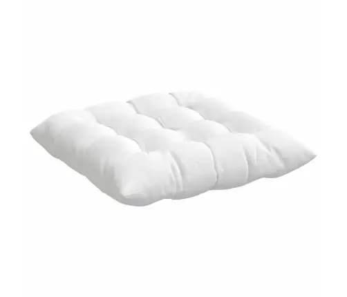 Sēdvietas Spilventiņi 2 Pcs Balts 40 X 40 X 6 Cm Audums Vidaxl