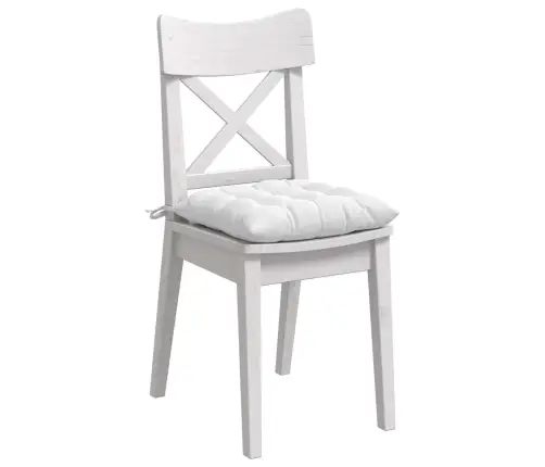 Sēdvietas Spilventiņi 2 Pcs Balts 40 X 40 X 6 Cm Audums Vidaxl