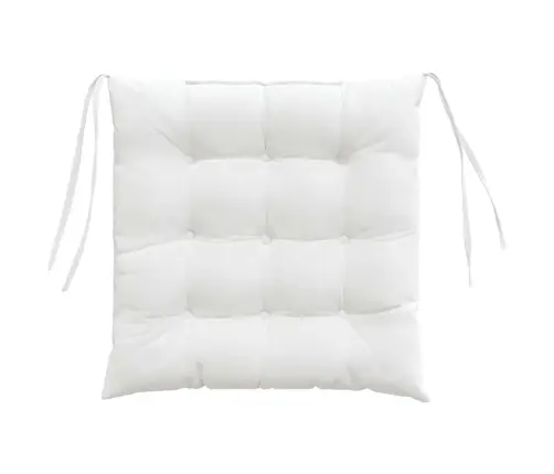 Sēdvietas Spilventiņi 2 Pcs Balts 40 X 40 X 6 Cm Audums Vidaxl