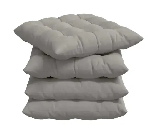 Sėdynių Pagalvėlės 4 Pcs Šviesiai Pilka 40 X 40 X 6 Cm