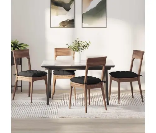 Sėdynių Pagalvėlės 4 Pcs Juoda 40 X 40 X 6 Cm Mikropluoštas