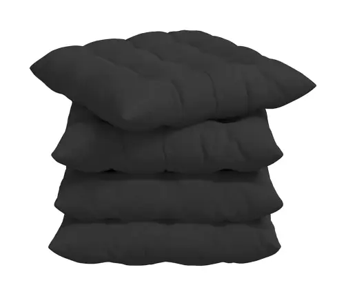 Sėdynių Pagalvėlės 4 Pcs Juoda 40 X 40 X 6 Cm Mikropluoštas