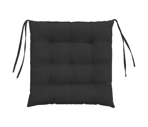 Sėdynių Pagalvėlės 4 Pcs Juoda 40 X 40 X 6 Cm Mikropluoštas