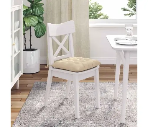 Sėdynių Pagalvėlės 4 Pcs Kreminė 40 X 40 X 6 Cm Mikropluoštas