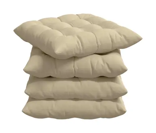 Sėdynių Pagalvėlės 4 Pcs Kreminė 40 X 40 X 6 Cm Mikropluoštas