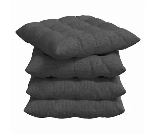 Sėdynių Pagalvėlės 4 Pcs Tamsiai Pilka 40 X 40 X 6 Cm