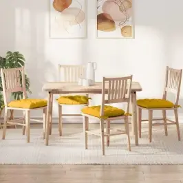 Sēdvietas Spilventiņi 4 Pcs Gaiši Dzeltena 40 X 40 X 6 Cm Vidaxl