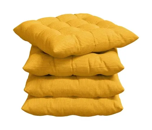 Sēdvietas Spilventiņi 4 Pcs Gaiši Dzeltena 40 X 40 X 6 Cm Vidaxl