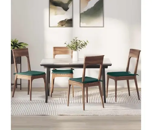 Sēdvietas Spilventiņi 4 Pcs Tumši Zaļš 40 X 40 X 3 Cm Audums Vidaxl