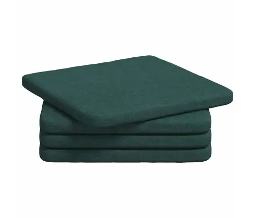 Sēdvietas Spilventiņi 4 Pcs Tumši Zaļš 40 X 40 X 3 Cm Audums Vidaxl