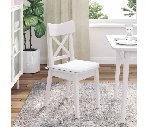 Sēdvietas Spilventiņi 4 Pcs Balts 40 X 40 X 3 Cm Audums Vidaxl