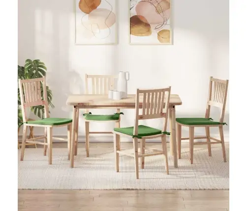 Istumispatjad 4 Pcs Hele Roheline 40 X 40 X 3 Cm Samet