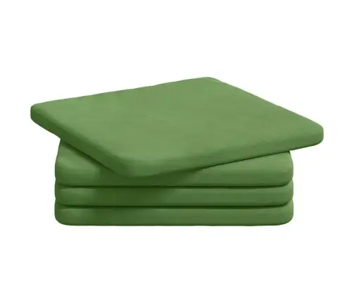 Istumispatjad 4 Pcs Hele Roheline 40 X 40 X 3 Cm Samet