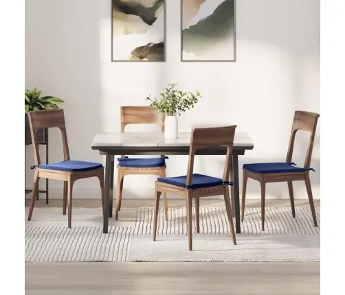 Istumispatjad 4 Pcs Politsei Sinine 40 X 40 X 3 Cm Samet