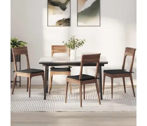 Sēdvietas Spilventiņi 4 Pcs Melna 40 X 40 X 3 Cm Mikrofibra Vidaxl