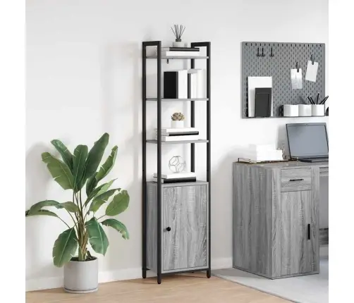 Grāmatplaukts Pelēks Sonoma 40 X 24 X 161 Cm Inženierijas Koks Vidaxl