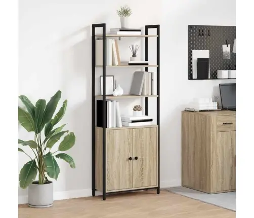 Grāmatplaukts Sonoma Ozols 60 X 24 X 161 Cm Inženierijas Koks Vidaxl