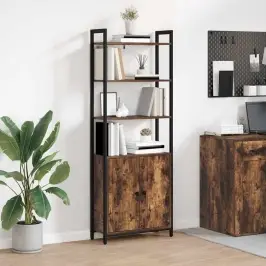 Grāmatplaukts Dūmaka Ozols 60 X 24 X 161 Cm Inženierijas Koks Vidaxl