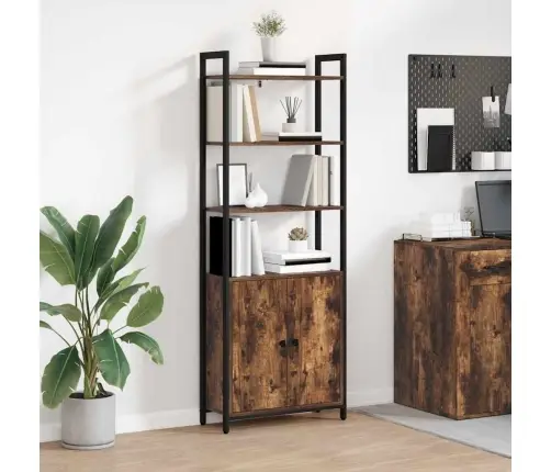 Grāmatplaukts Dūmaka Ozols 60 X 24 X 161 Cm Inženierijas Koks Vidaxl