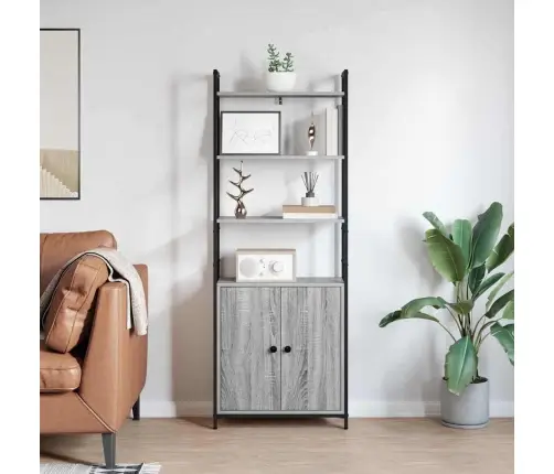 Grāmatplaukts Pelēks Sonoma 60 X 24 X 161 Cm Inženierijas Koks Vidaxl