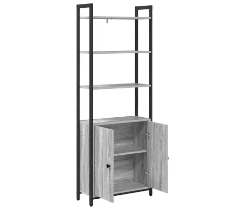 Grāmatplaukts Pelēks Sonoma 60 X 24 X 161 Cm Inženierijas Koks Vidaxl