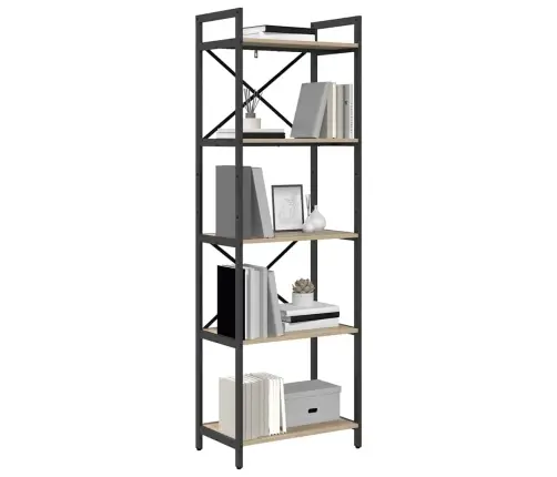 Grāmatu Plaukts Sonoma Ozols 56 X 34 X 171 Cm Inženierijas Koks Vidaxl