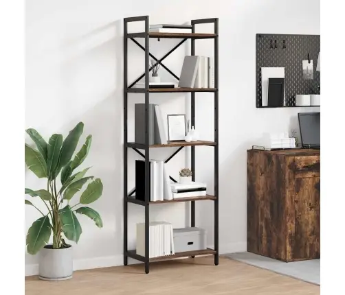 Knygų Lentyna Rūkyta Ąžuolas 56 X 34 X 171 Cm Apdirbta Mediena