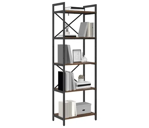 Knygų Lentyna Rūkyta Ąžuolas 56 X 34 X 171 Cm Apdirbta Mediena