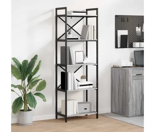 Grāmatu Plaukts Pelēks Sonoma 56 X 34 X 171 Cm Vidaxl