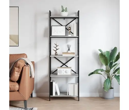 Grāmatu Plaukts Pelēks Sonoma 56 X 34 X 171 Cm Vidaxl