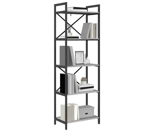 Grāmatu Plaukts Pelēks Sonoma 56 X 34 X 171 Cm Vidaxl