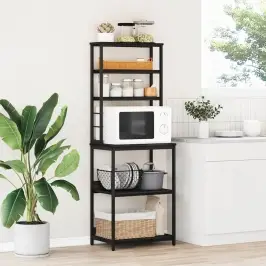 Köögiriiul Must Tamm 60 X 40 X 168 Cm Tehispuit