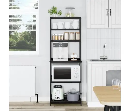 Köögiriiul Must Tamm 60 X 40 X 168 Cm Tehispuit