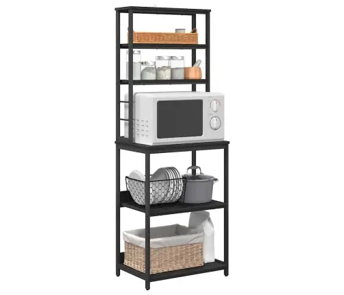 Köögiriiul Must Tamm 60 X 40 X 168 Cm Tehispuit