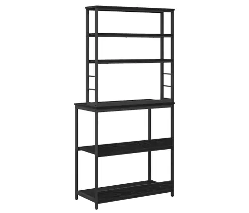 Virtuves Plaukts Melns Ozolkoks 80 X 40 X 168 Cm Vidaxl