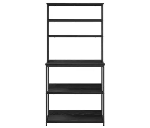 Virtuves Plaukts Melns Ozolkoks 80 X 40 X 168 Cm Vidaxl