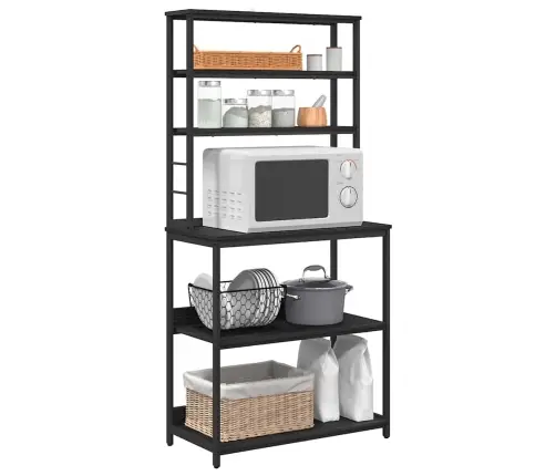 Virtuves Plaukts Melns Ozolkoks 80 X 40 X 168 Cm Vidaxl