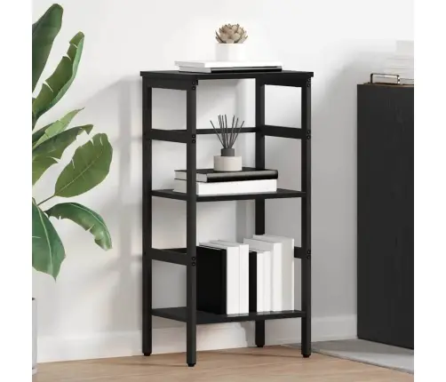 Grāmatu Plaukts Melns Ozolkoks 40 X 29,5 X 81 Cm Vidaxl