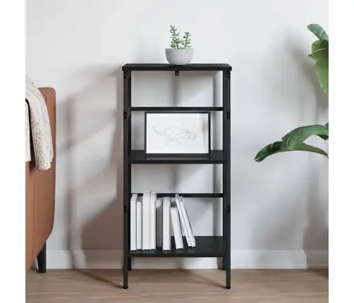 Grāmatu Plaukts Melns Ozolkoks 40 X 29,5 X 81 Cm Vidaxl