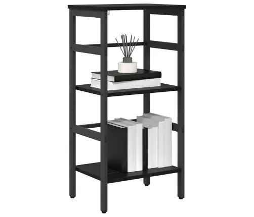 Grāmatu Plaukts Melns Ozolkoks 40 X 29,5 X 81 Cm Vidaxl