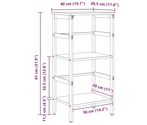 Grāmatu Plaukts Sonoma Ozols 40 X 29,5 X 81 Cm Vidaxl